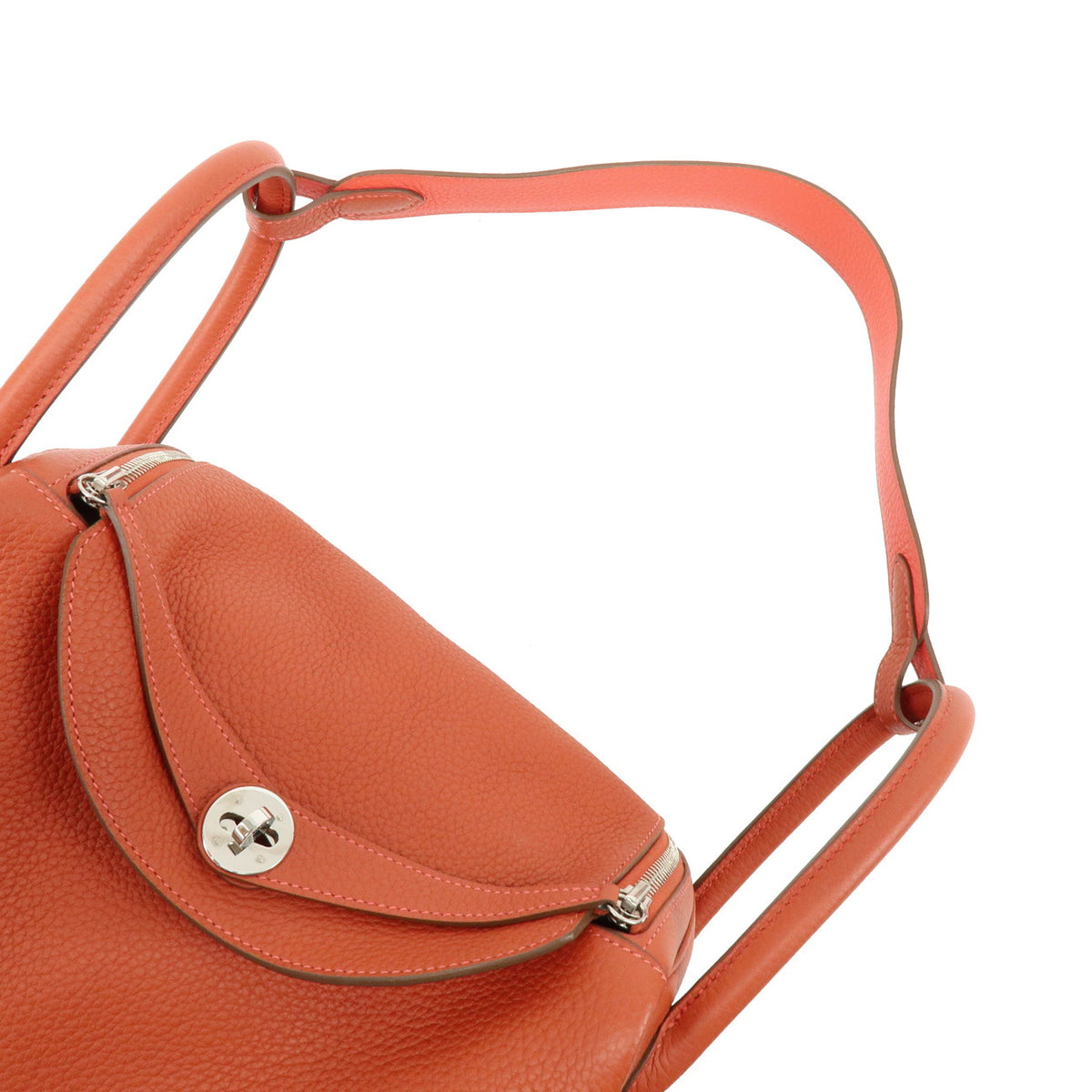 HERMES Lindy 30 Taurillon Clemence 2Way Bag □R Stamped Rouge Pivoine