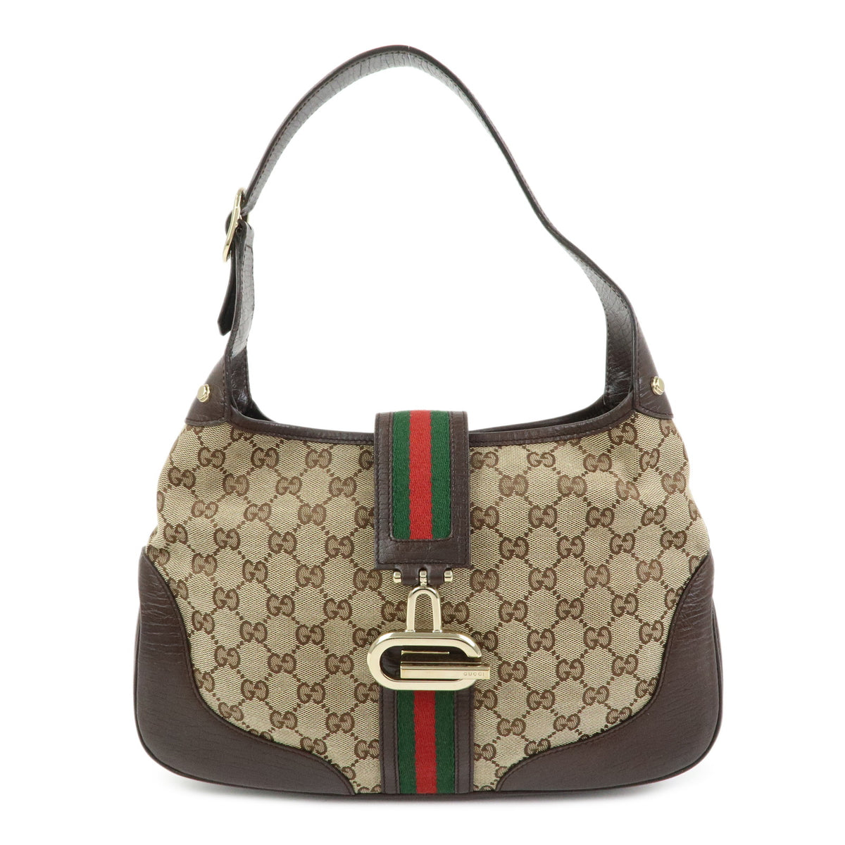 GUCCI Sherry GG Canvas Leather Shoulder Bag Hand Bag Brown 130779