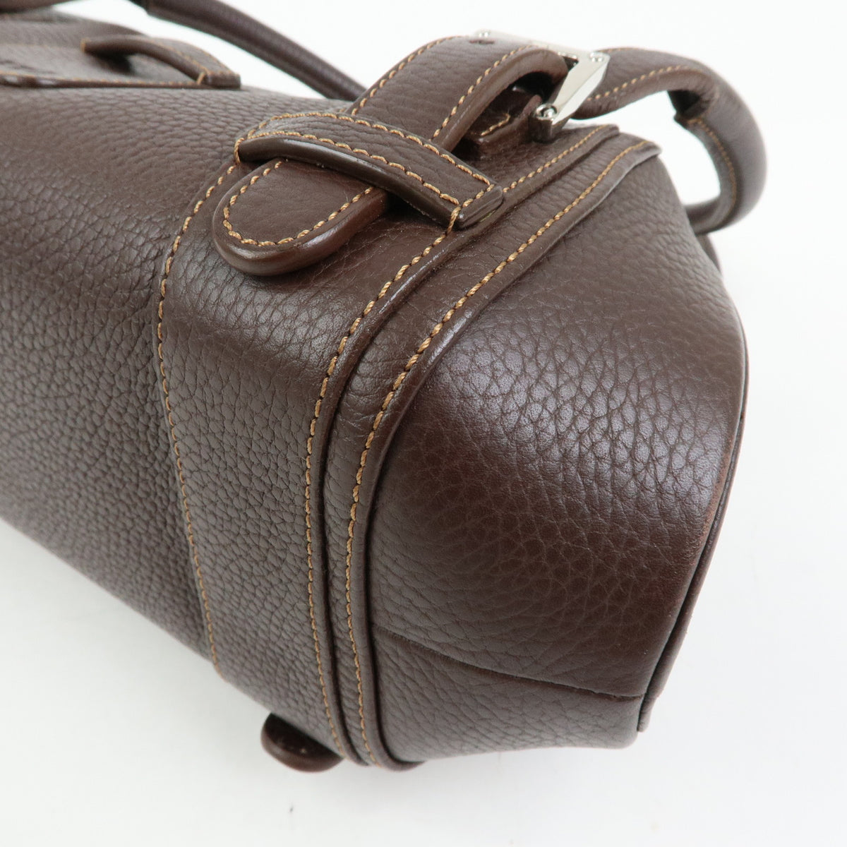 LOEWE Senda Leather Hand Bag Dark Brown