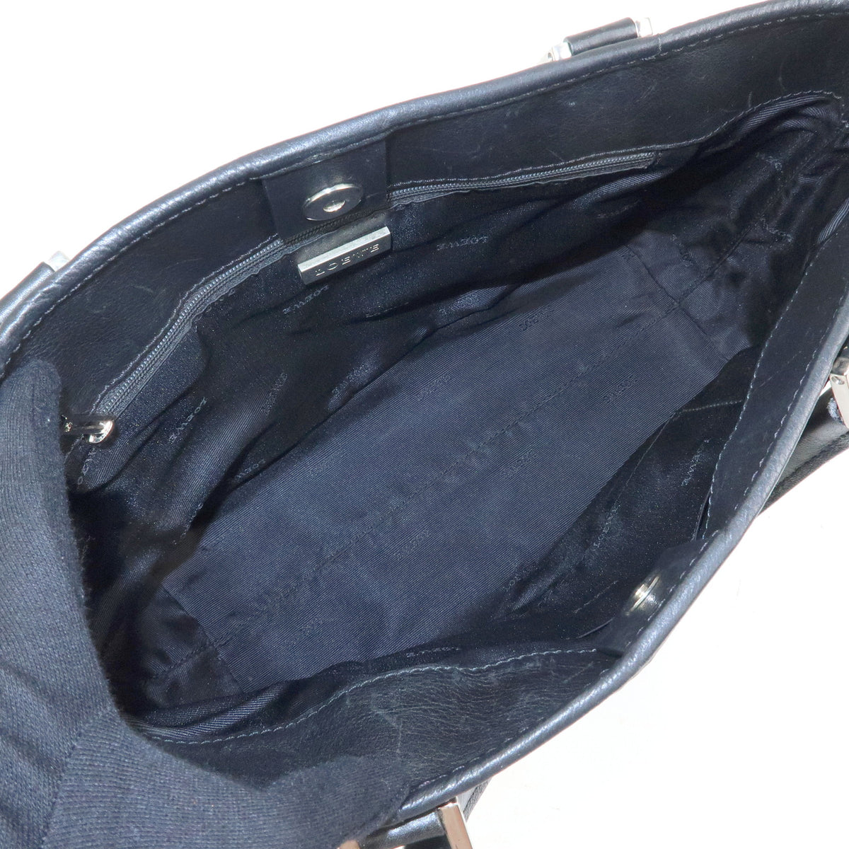 LOEWE Anagram Amazona Fusta Leather Tote Bag Hand Bag Black Silver