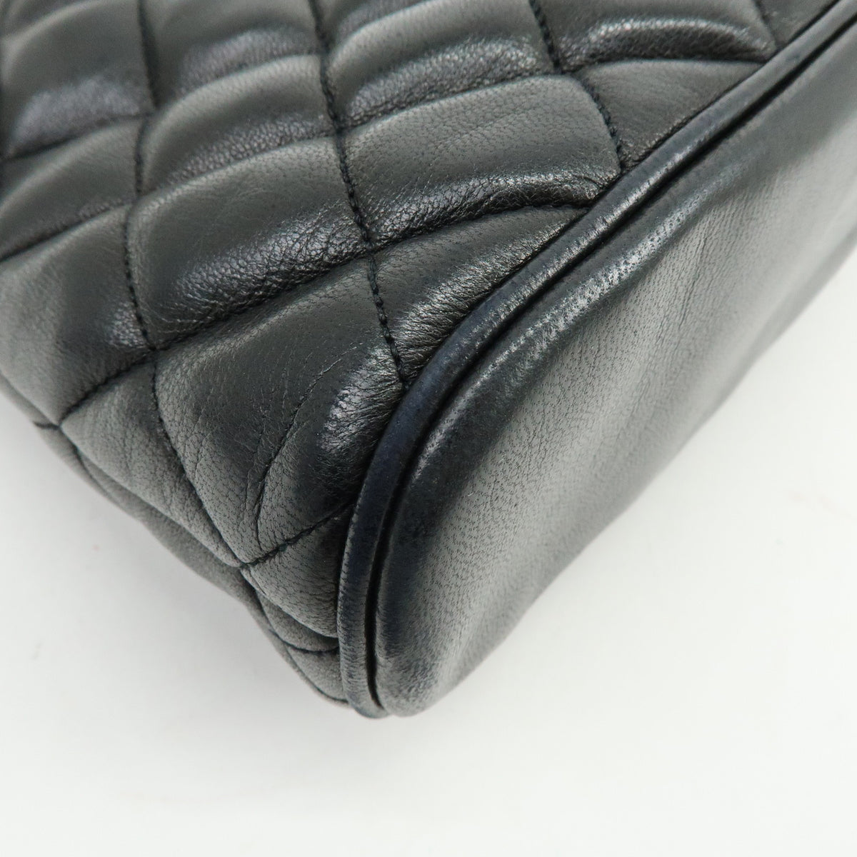 CHANEL Matelasse Lamb Skin Chain Shoulder Bag Hand Bag Black