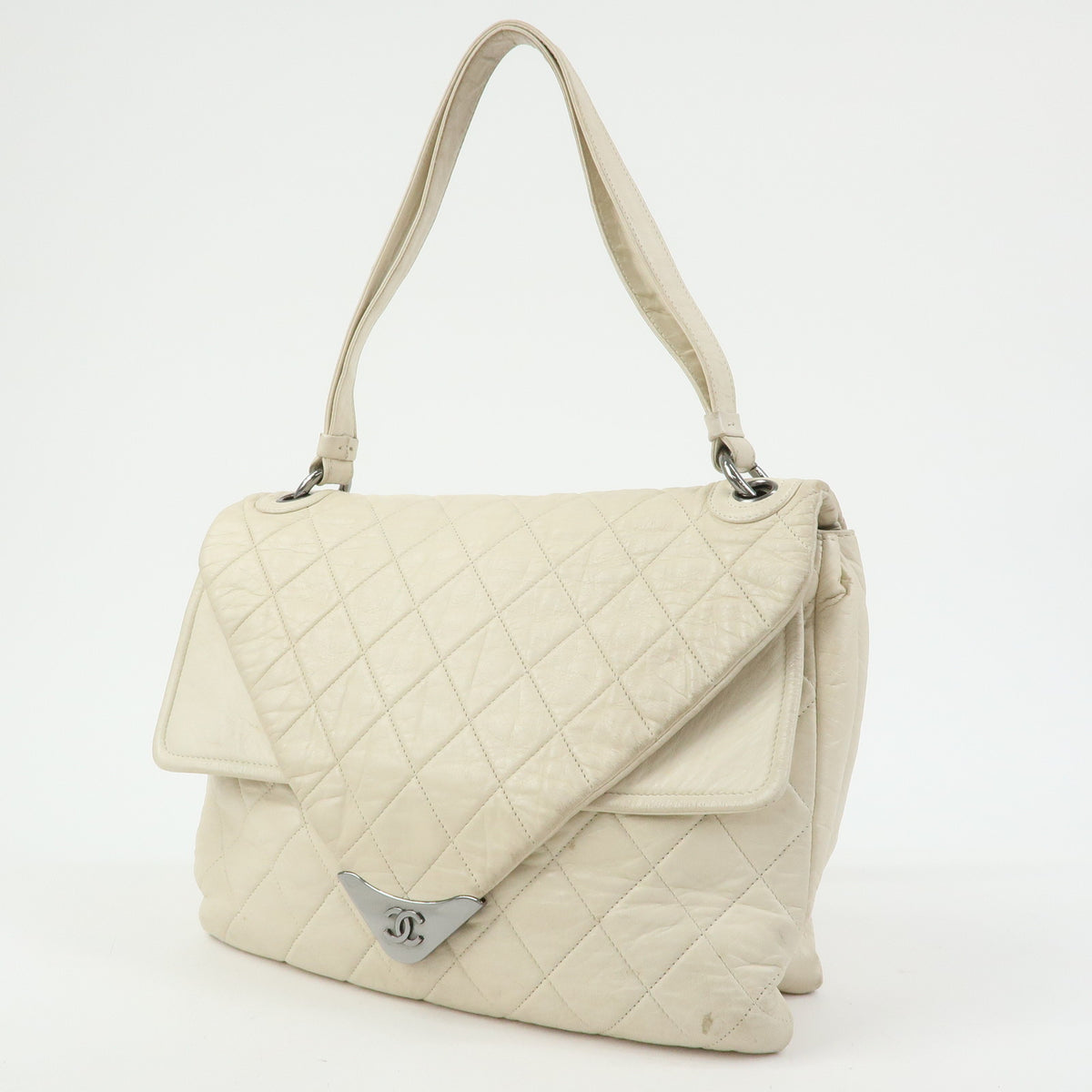 CHANEL Matelasse COCO Mark Calf Leather Double Flap Shoulder Bag