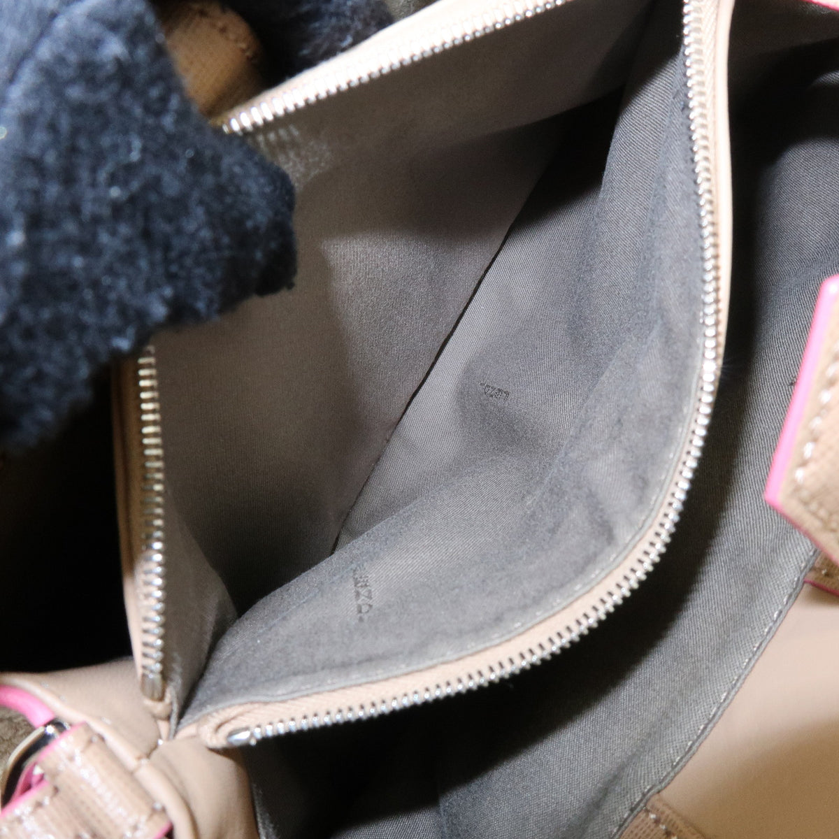 FENDI PETITE 2JOURS Calf Leather 2Way Bag Hand Bag Beige Pink 8BH253