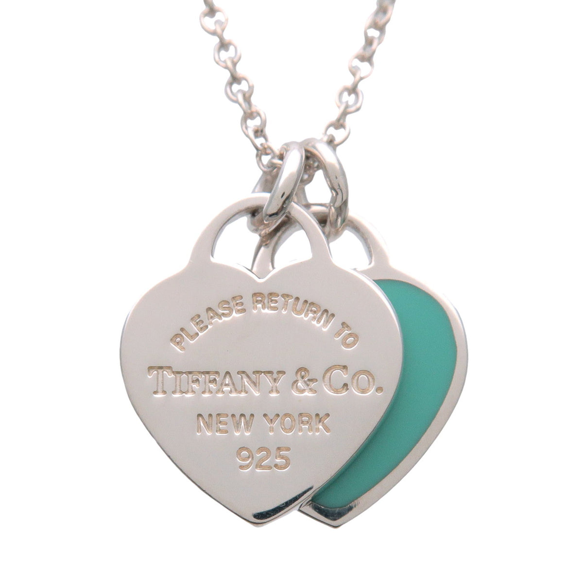 Tiffany & Co Return to Tiffany Mini Double Heart Tag Necklace SV925