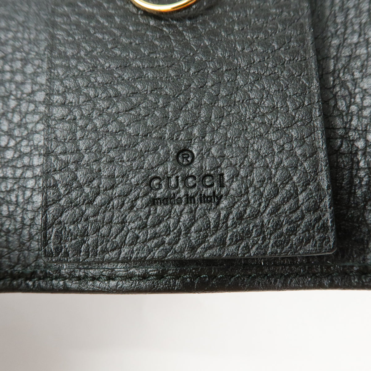 GUCCI Double G Leather 6 Ring Key Case Key Holder Black 456118