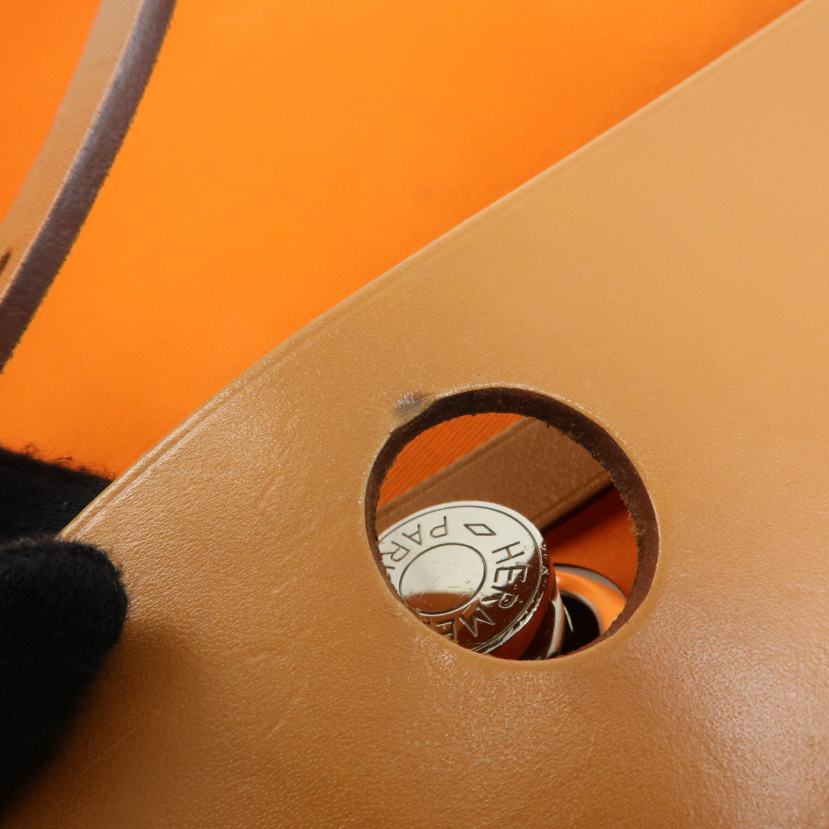 HERMES Herline Toile Officier Leather 2Way Hand Shoulder Bag □T Stamped