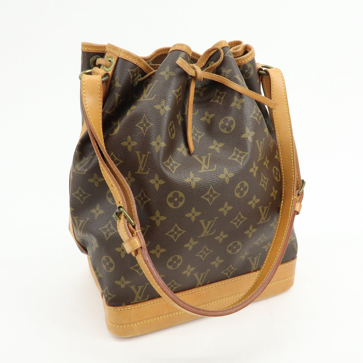 Louis Vuitton Monogram Noe Canvas Leather Shoulder Bag Brown M42224