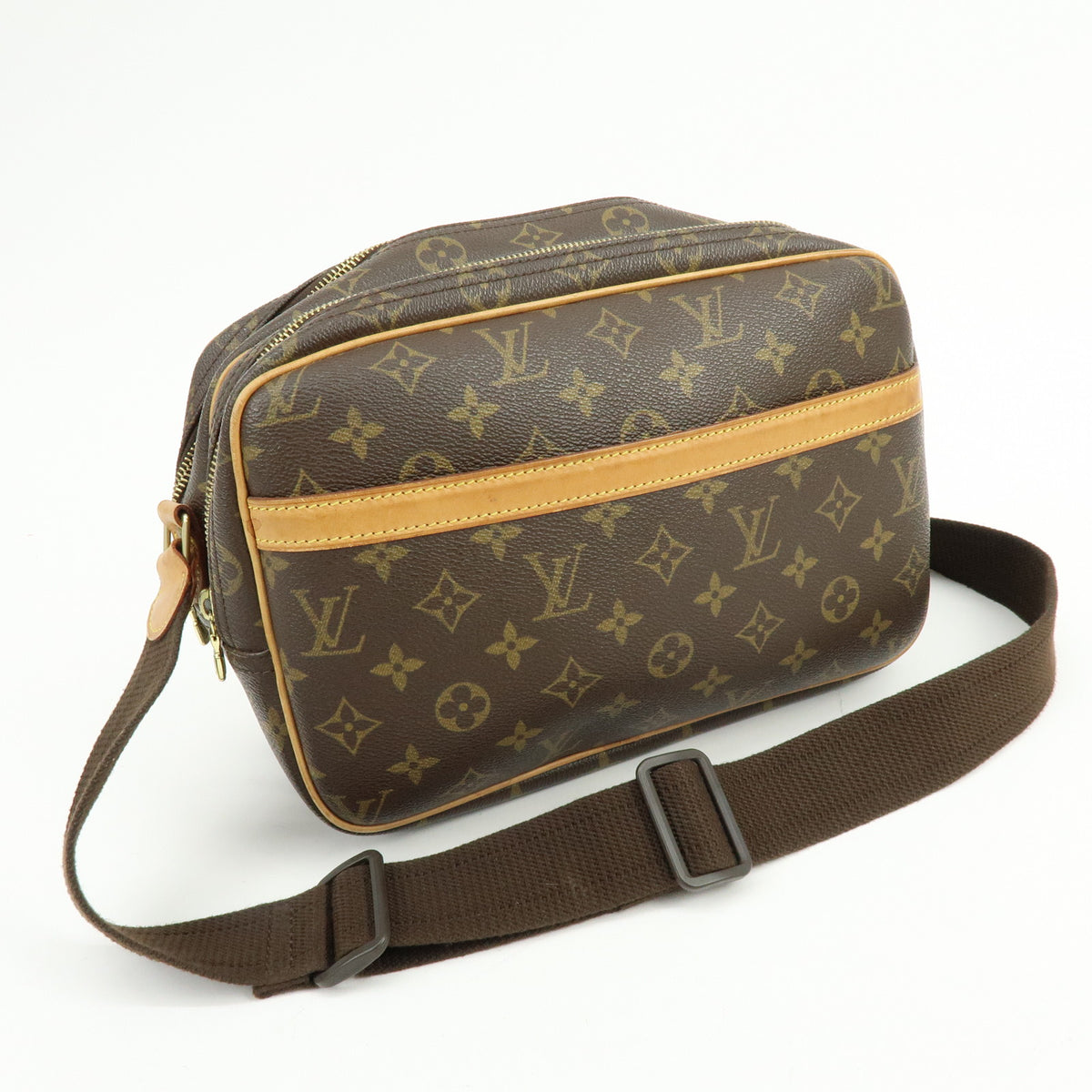 Louis Vuitton Monogram Reporter PM Shoulder Crossbody Bag Brown M45254