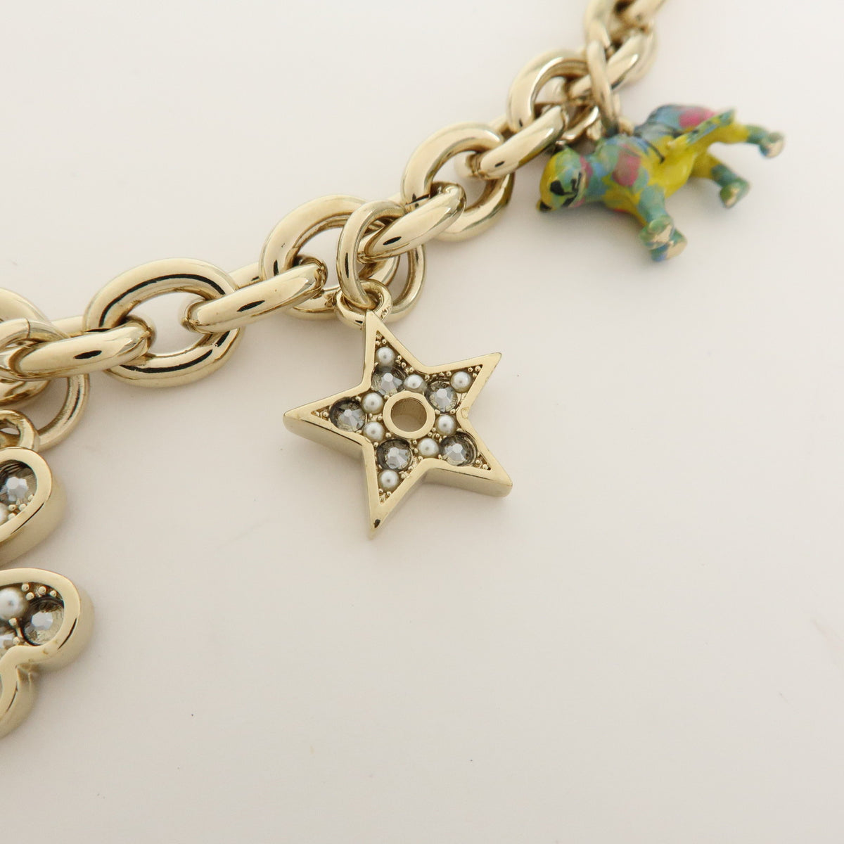 Christian Dior Montaigne Metal Bag Charm Key Holder Gold
