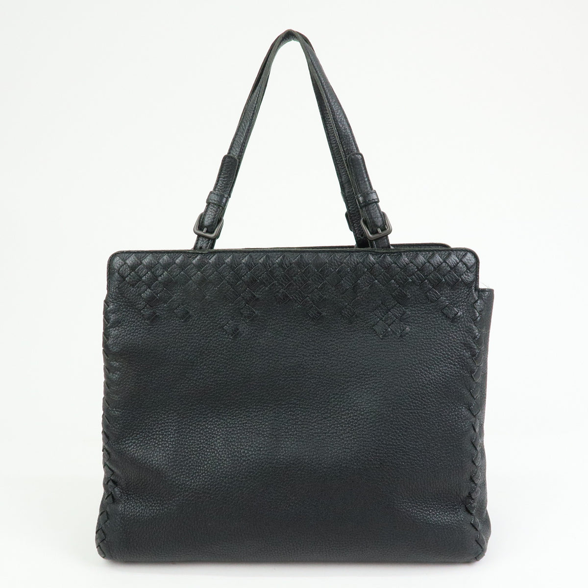 BOTTEGA VENETA Intrecciato Leather Tote Bag Shoulder Bag Black