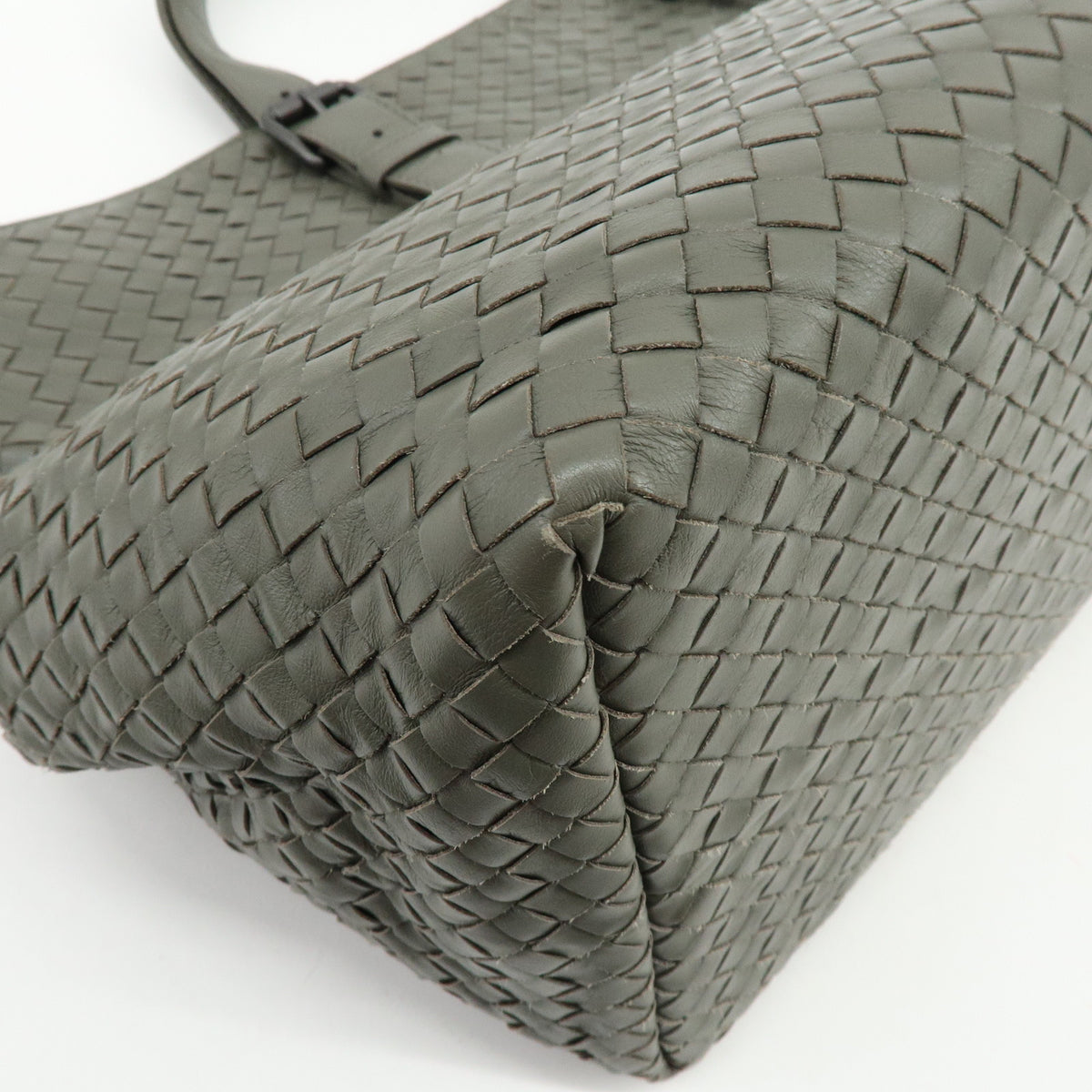 BOTTEGA VENETA Intrecciato Leather Tote Bag Hand Bag Grey 189632