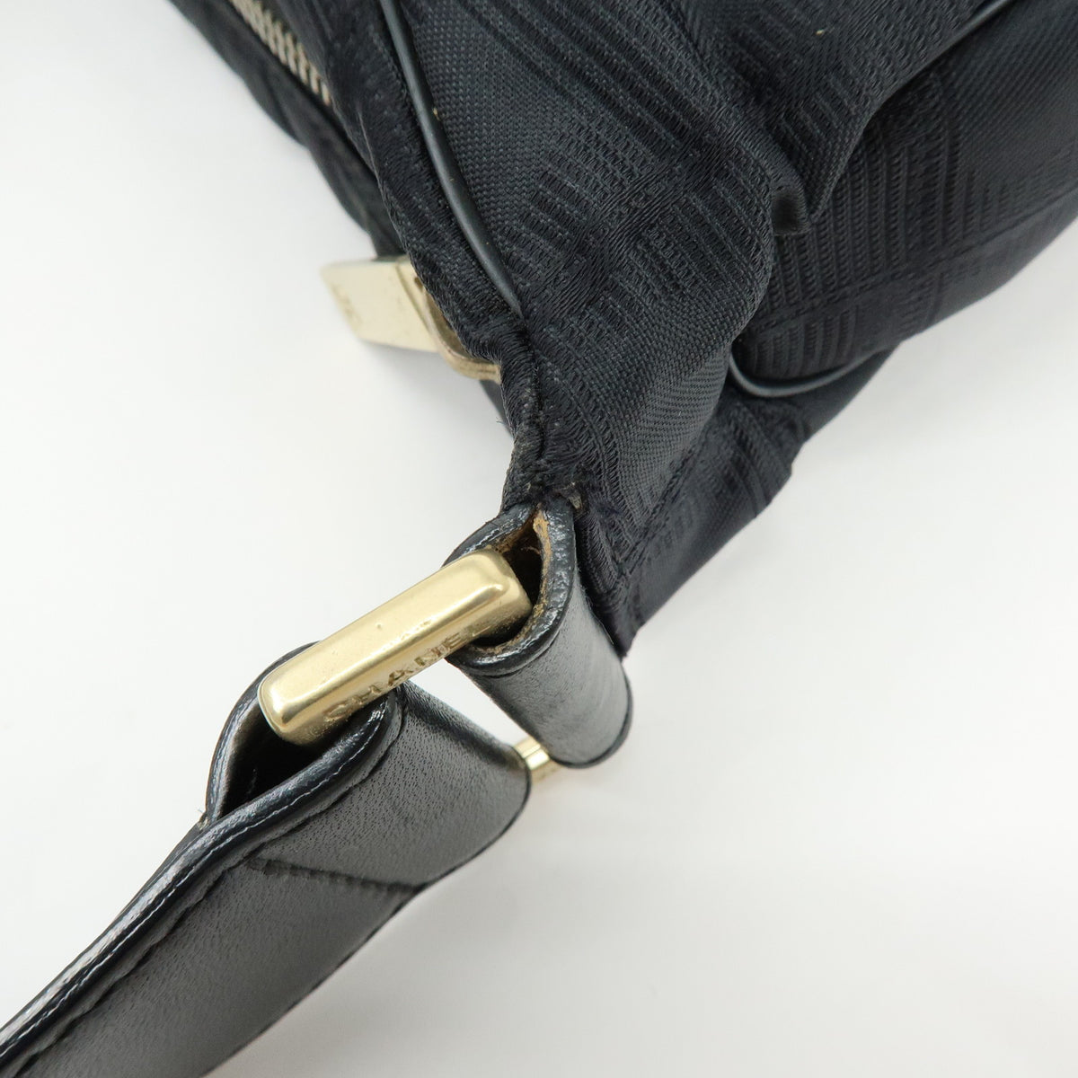 CHANEL New Travel Line Nylon Jacquard Leather Shoulder Bag Black