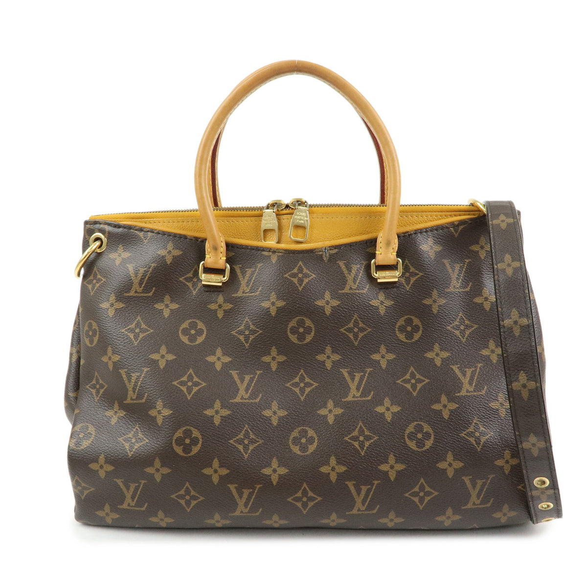 Louis Vuitton Monogram Pallas MM 2Way Bag Hand Bag Saffron M40929