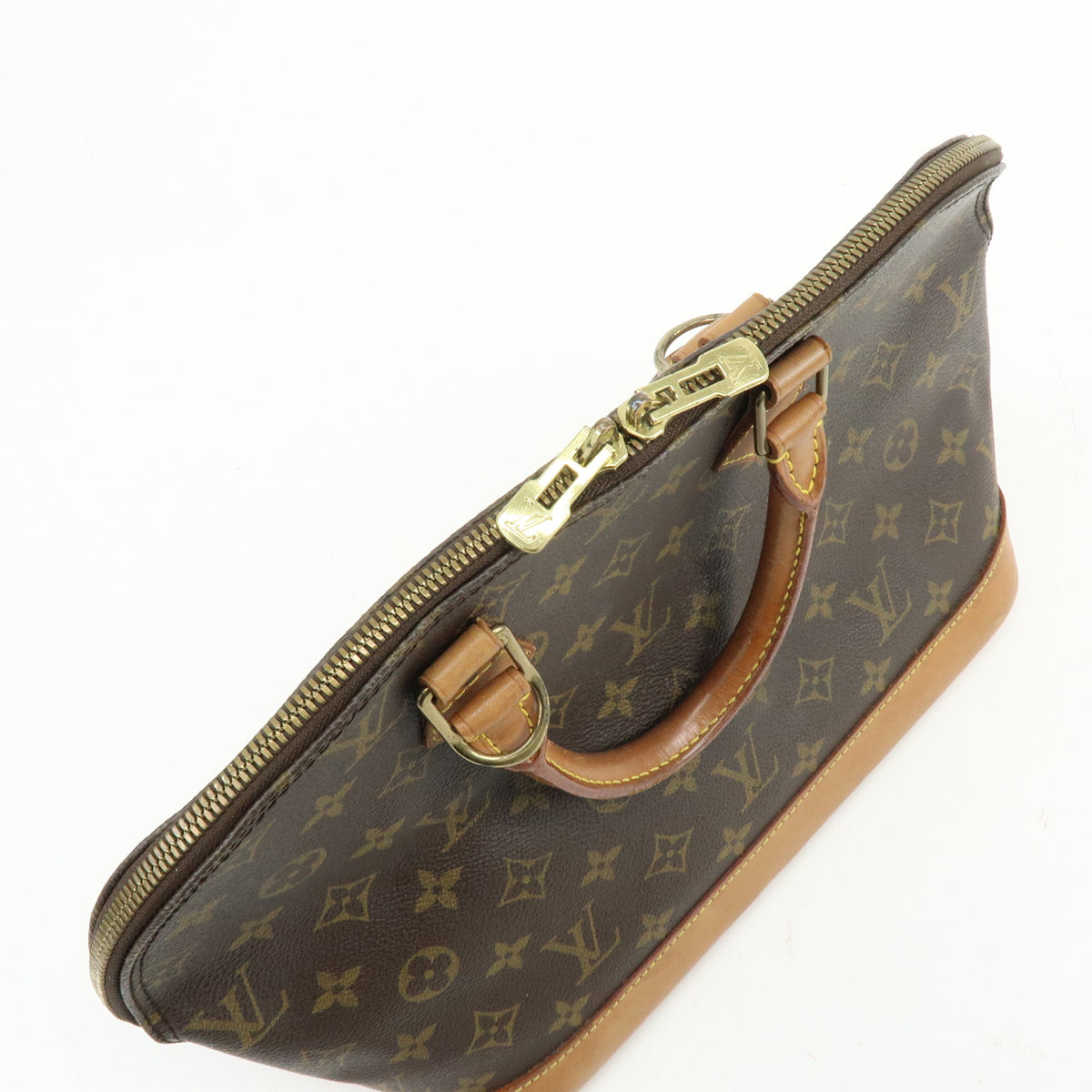 Louis Vuitton Monogram Alma Canvas Leather Hand Bag Brown M51130