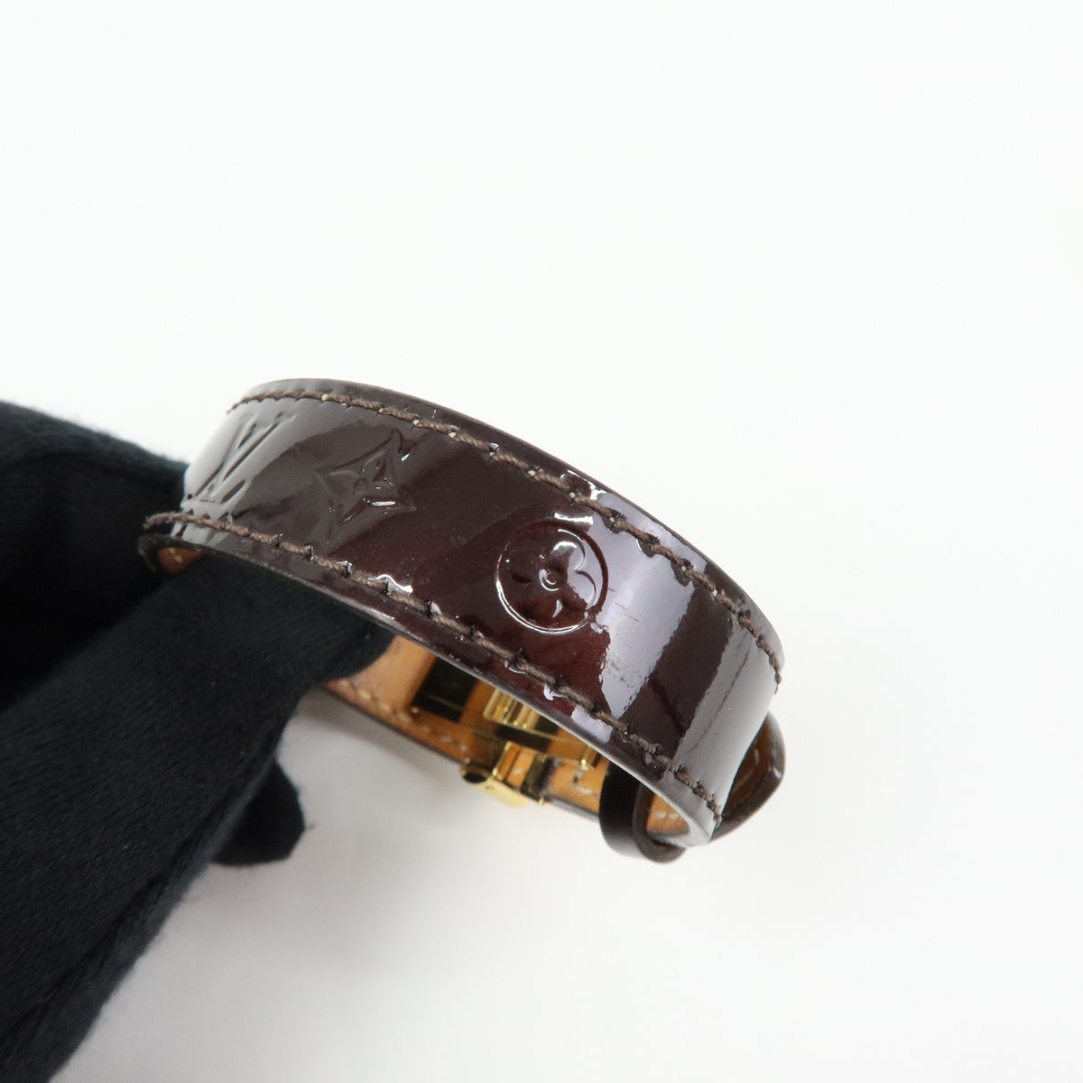Louis Vuitton Monogram Vernis Bloom It Bracelet 17 Amarante M6602F