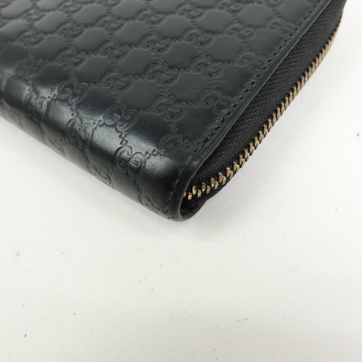 GUCCI Microguccissima Leather Zippy Long Wallet Black 449391