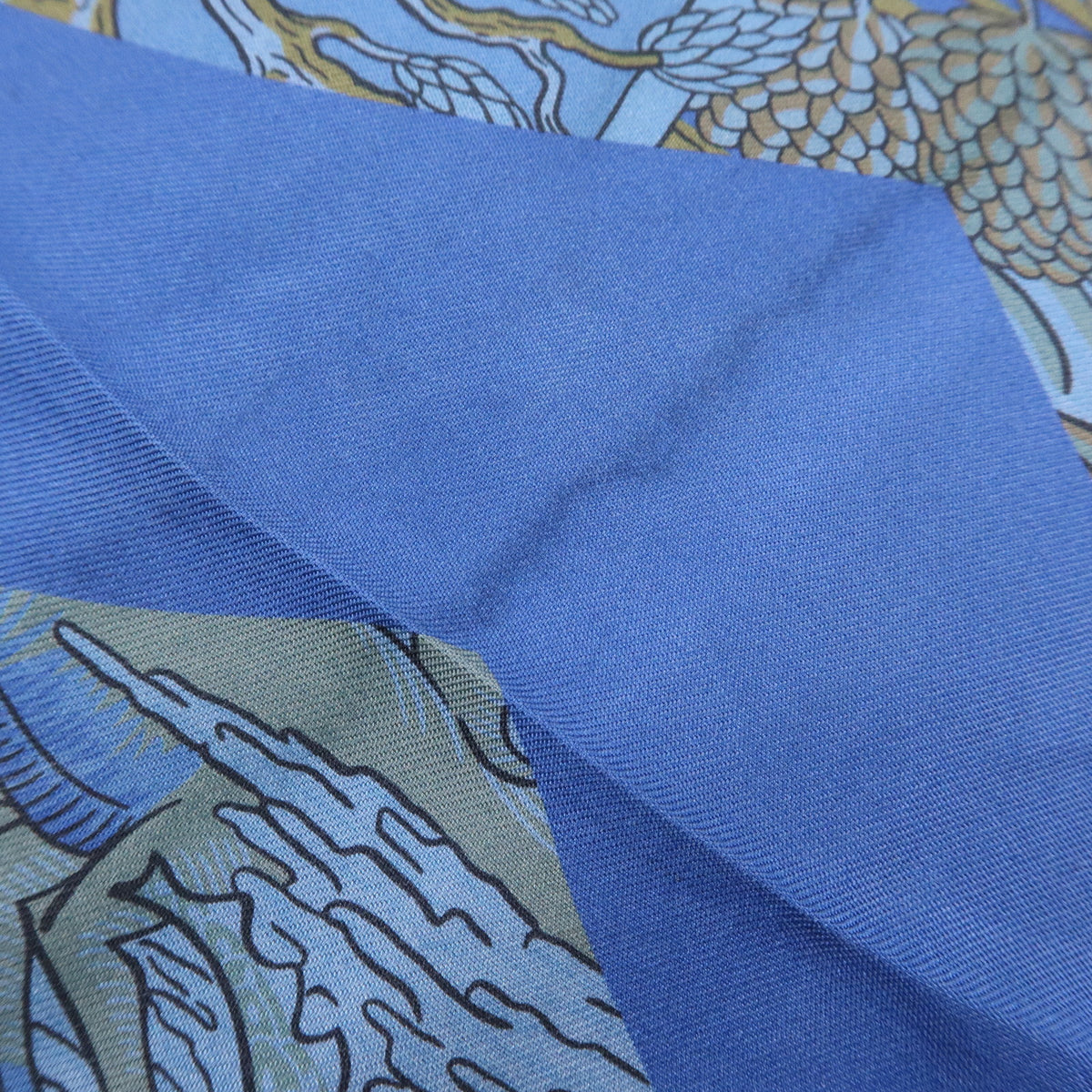 HERMES Maxi Twilly Silk 100% Scarf ANIMAPOLIS Blue Beige Black