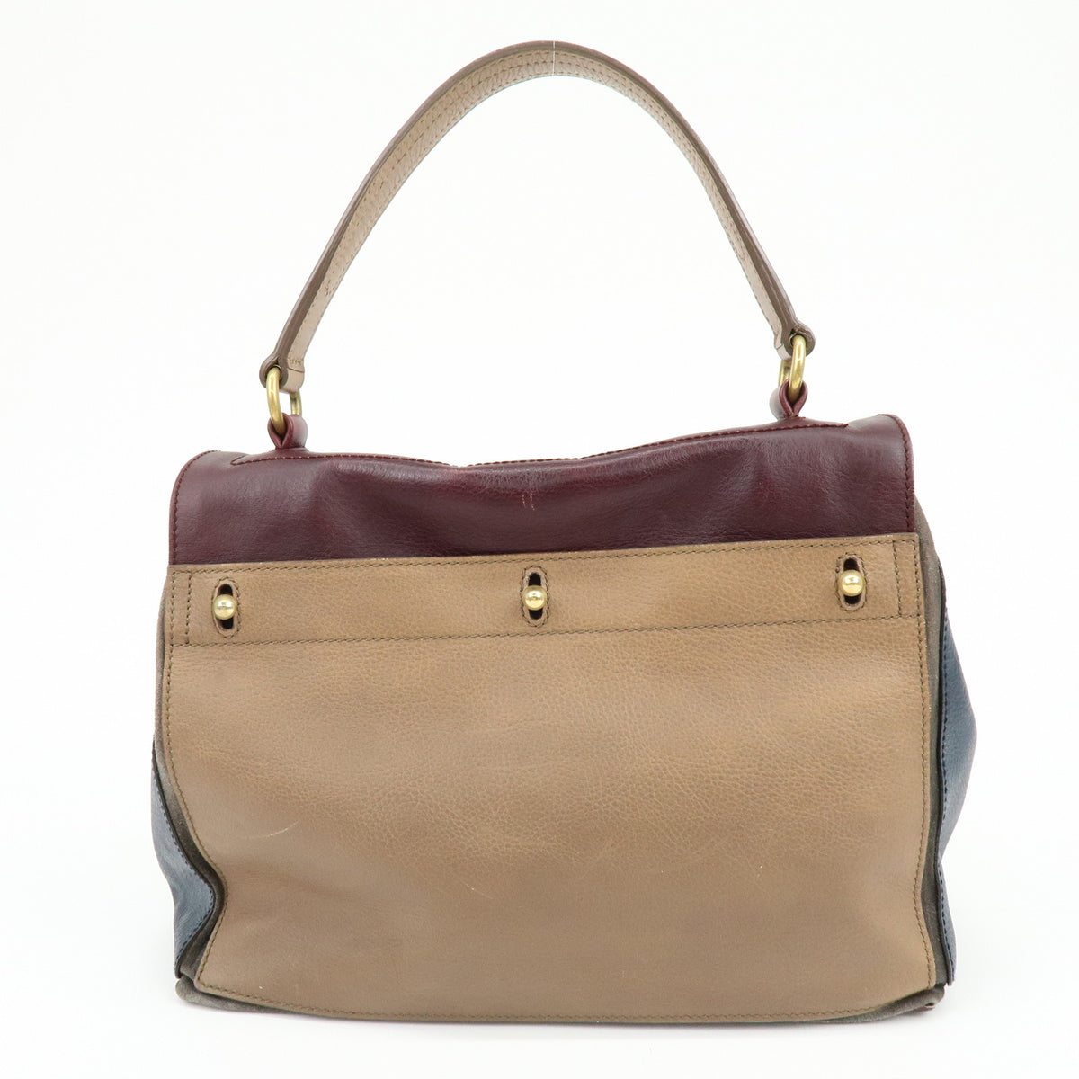 SAINT LAURENT PARIS Baby Cabas Leather Hand Bag Boudreaux Beige