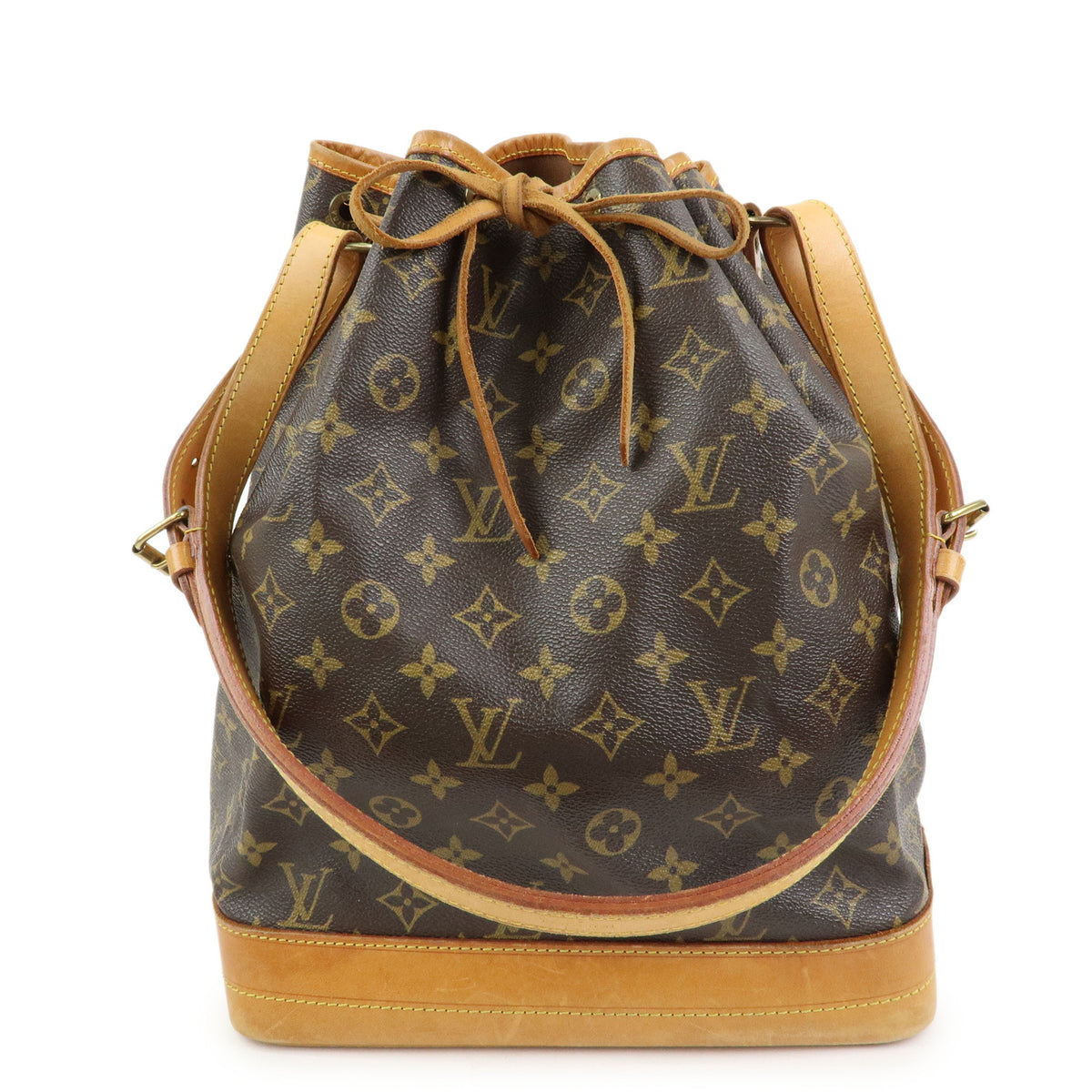 Louis Vuitton Monogram Noe Canvas Leather Shoulder Bag Brown M42224