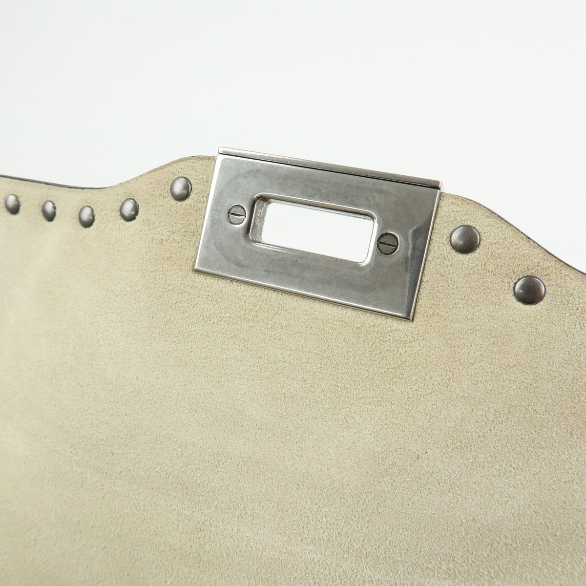 VALENTINO Rockstuds Rolling Guitar Strap Leather Shoulder Bag Ivory