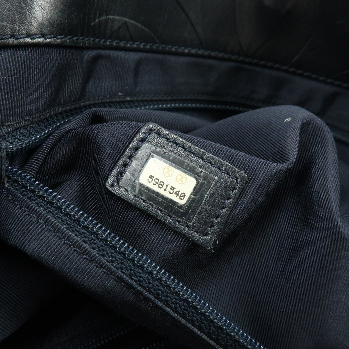 CHANEL COCO Mark Calf Leather Tote Bag Hand Bag Black