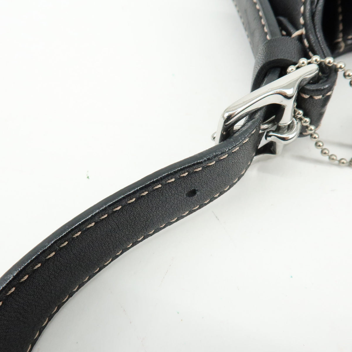 COACH Logo Leather Shoulder Bag Hand Bag Black 7789
