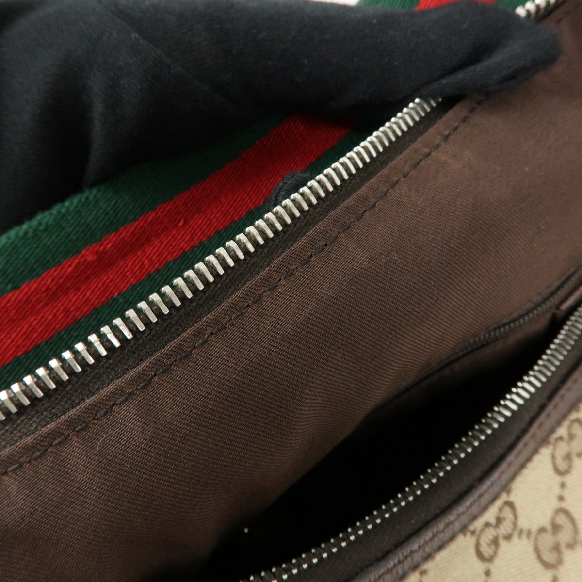 GUCCI Sherry GG Canvas Leather Shoulder Bag Hand Bag Beige Brown 146243