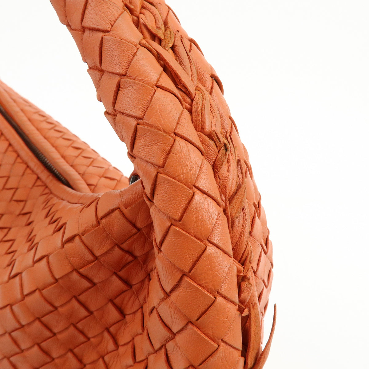 BOTTEGA VENETA Hobo Intrecciato Nappa Leather Shoulder Bag Orange V00AK