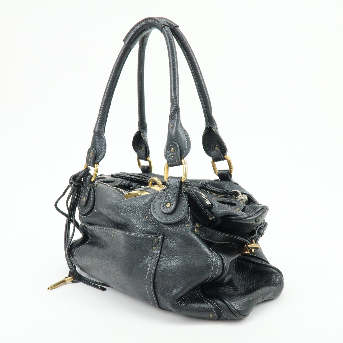 Chloe Paddington Leather Hand Bag Shoulder Bag Black