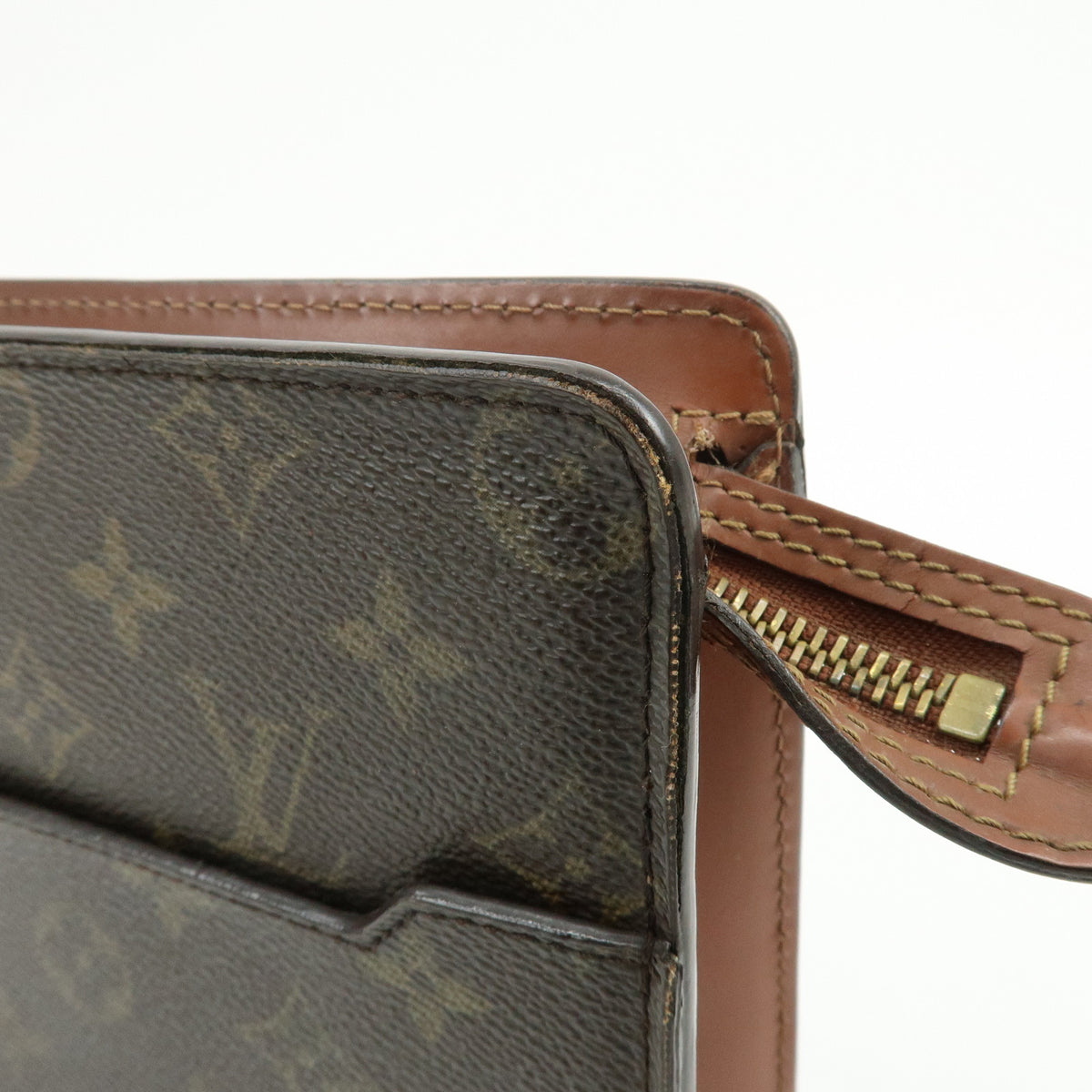 Louis Vuitton Monogram Pochette Homme Clutch Bag Brown M51795