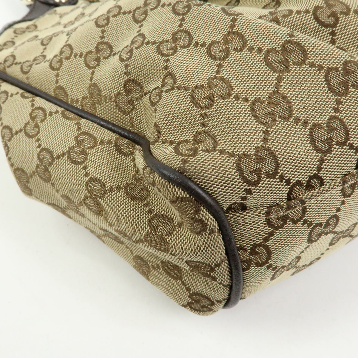 GUCCI Sukey Interlocking G GG Canvas Leather Tote Bag Hand Bag 211944