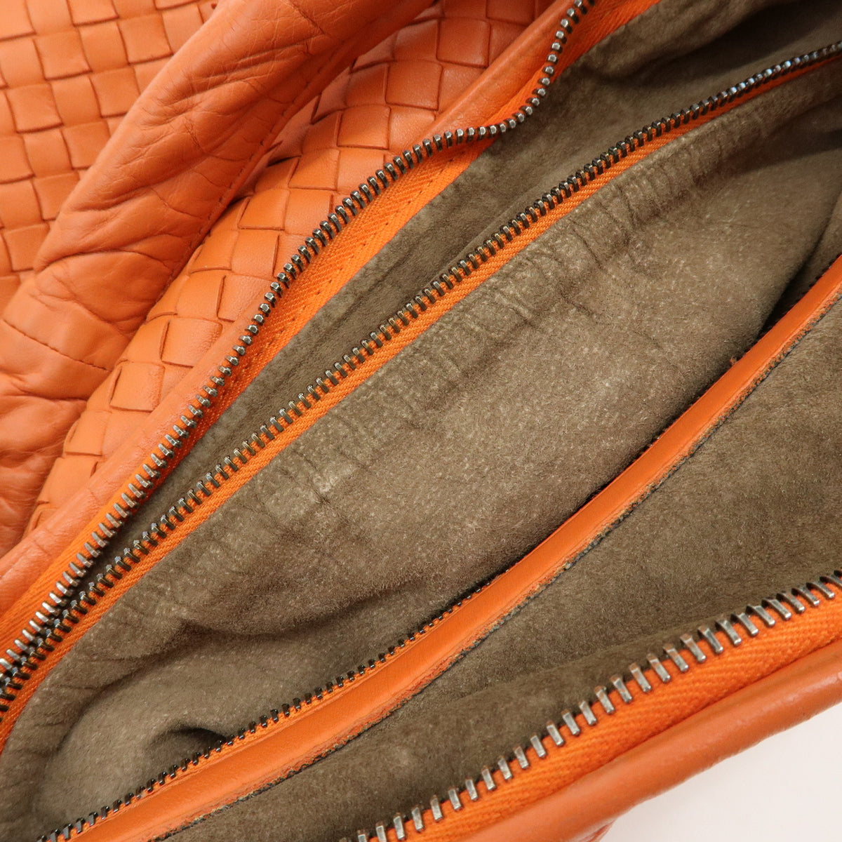 BOTTEGA VENETA Hobo Intrecciato Nappa Leather Shoulder Bag Orange V00AK