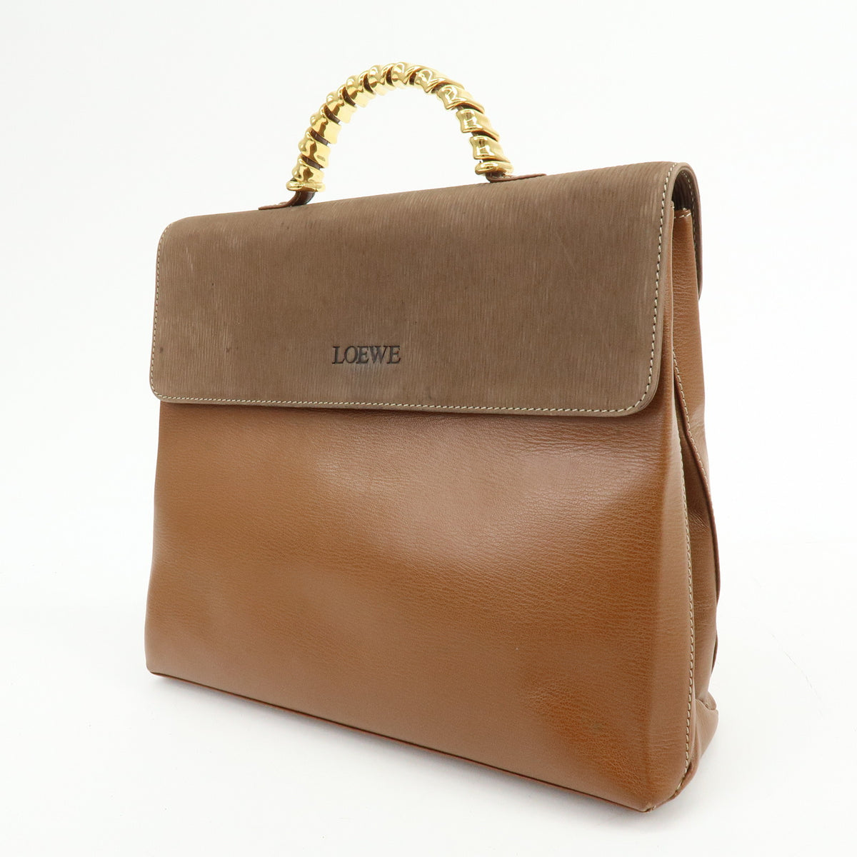 LOEWE Velazquez Suede Leather 2Way Shoulder Bag Hand Bag Brown