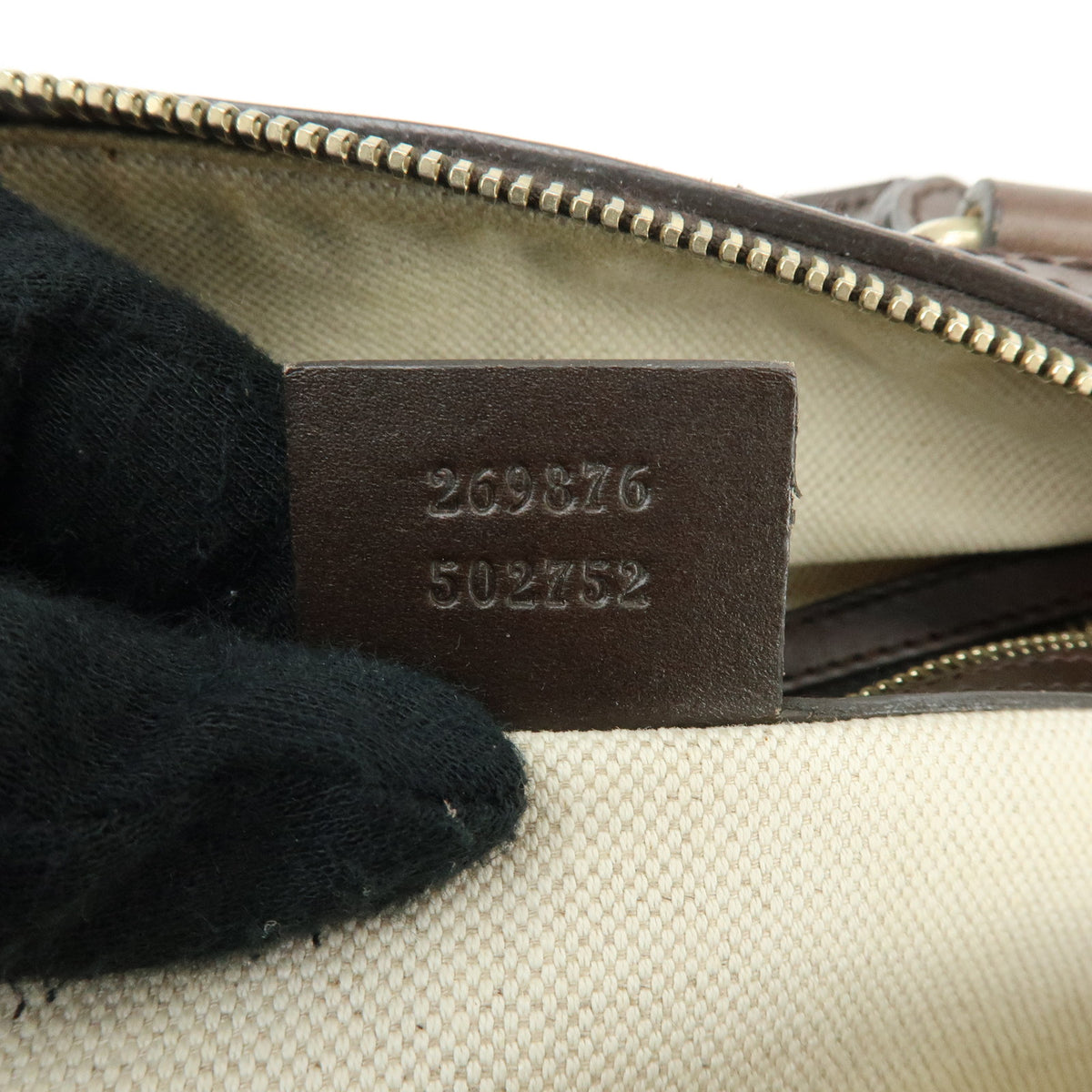 GUCCI Sherry GG Canvas Leather 2Way Bag Boston Bag Hand Bag 269876