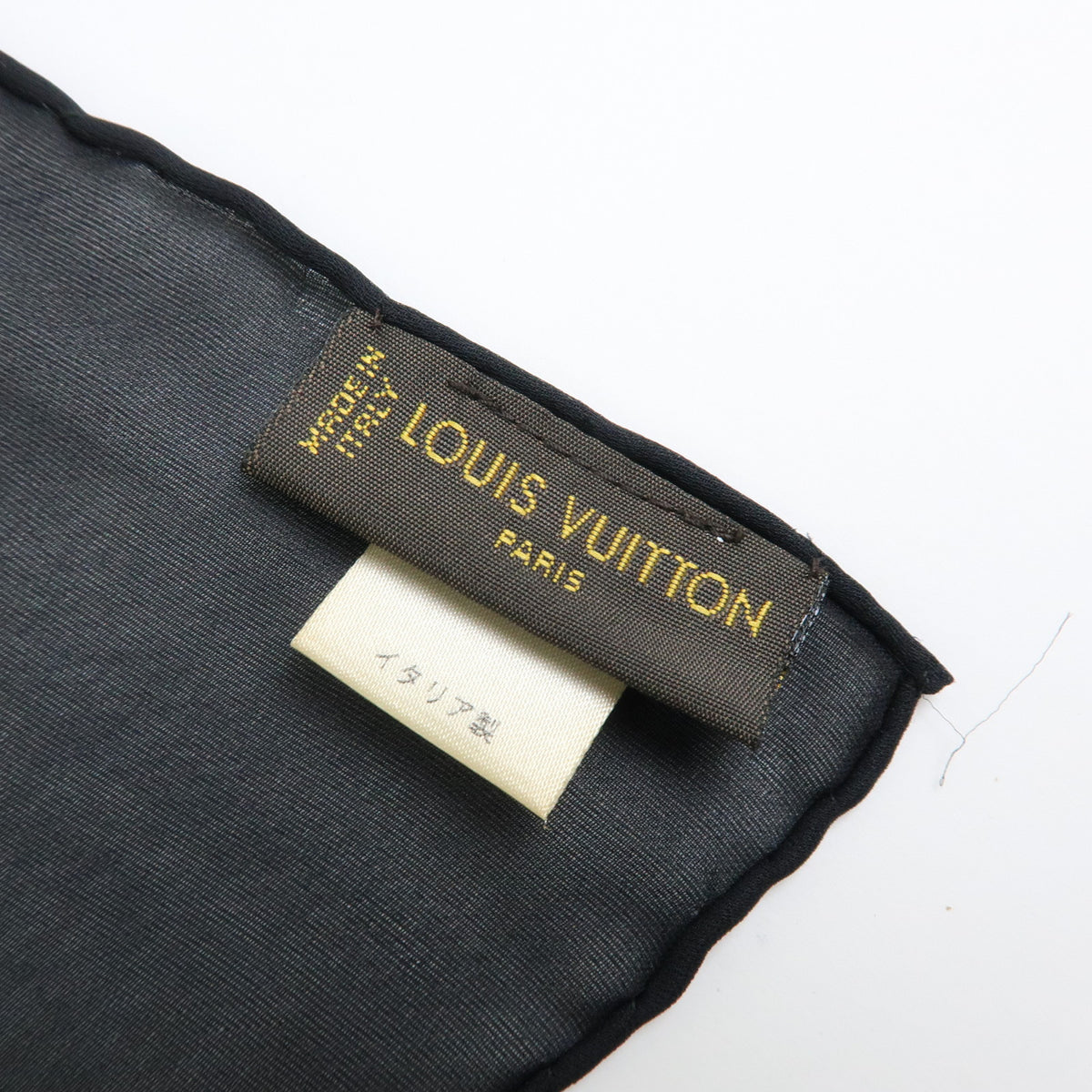 Louis Vuitton Monogram Silk Nylon Scarf Shawl Black