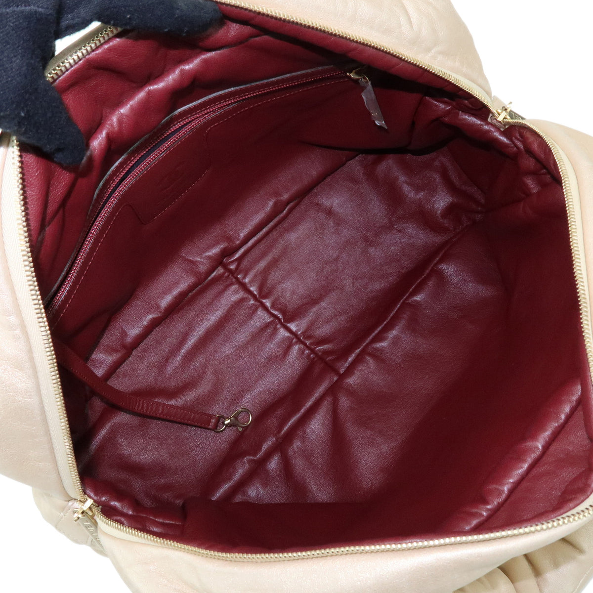 CHANEL COCO COCOON Lamb Skin Boston Bag Champagne Gold A47205
