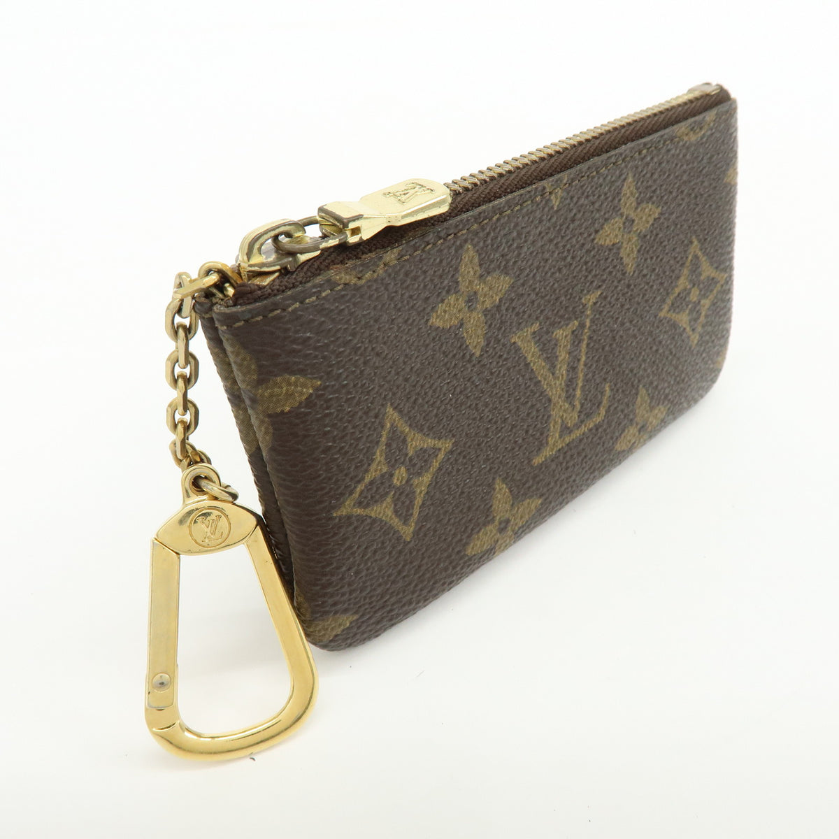 Louis Vuitton Monogram Pochette Cles Coin Case Key Case Brown M62650