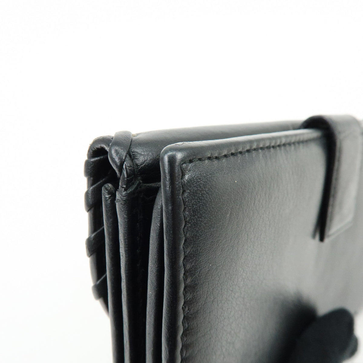 Christian Dior Heart Ethnic Line Leather Long Wallet Black