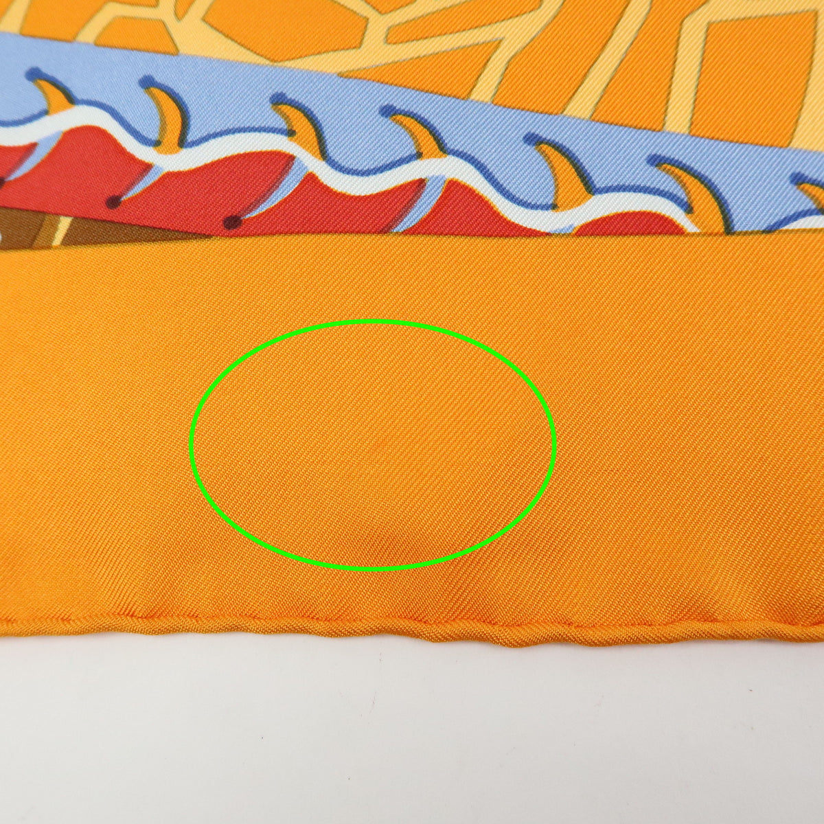 HERMES Carre 90 Silk 100% Scarf AXIS MUNDI Orange Blue Brown