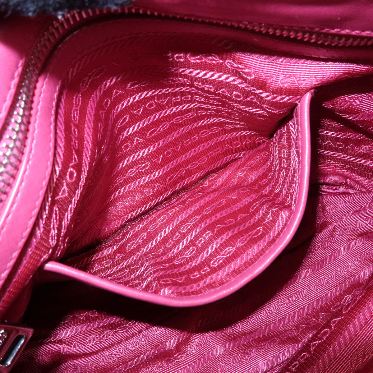PRADA Logo Nylon Leather Shoulder Bag Hand Bag Pink