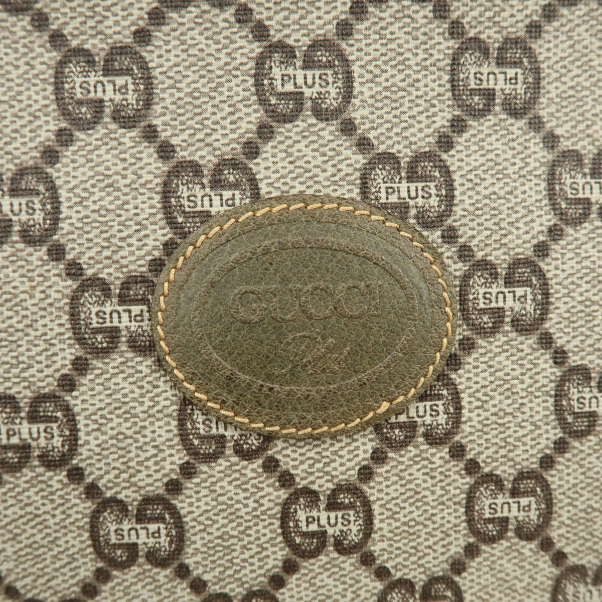 GUCCI Lot of 2 GG Plus Leather Clutch Bag Pouch Brown 39677-3/40272-8