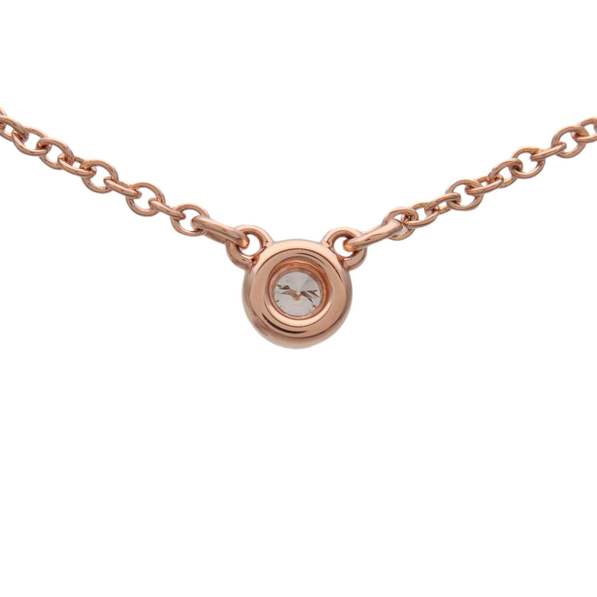 Tiffany & Co By The Yard 1P Diamond Necklace K18 750PG Rose Gold