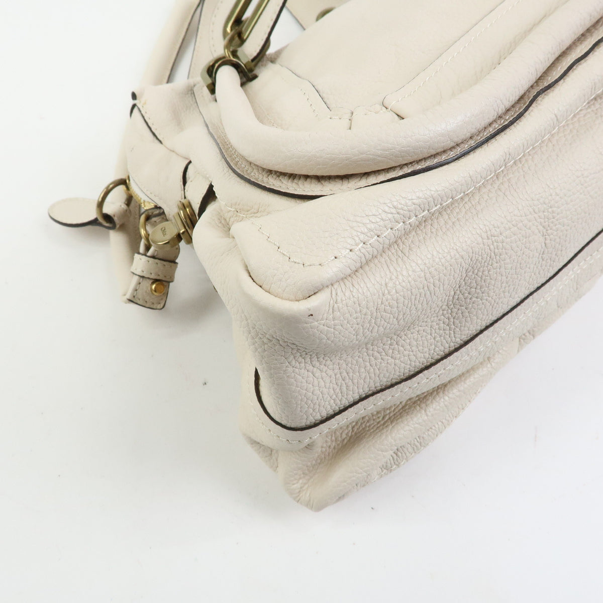 Chloe Paraty Leather 2Way Bag Shoulder Bag Hand Bag Ivory