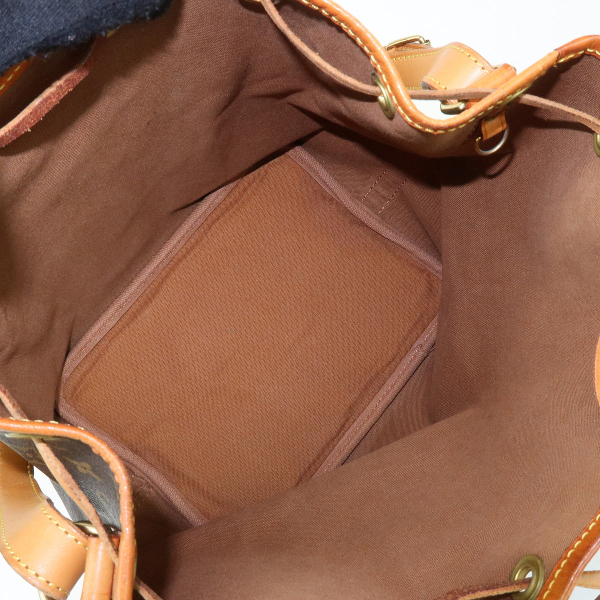 Louis Vuitton Monogram Petit Noe Leather Shoulder Bag Brown M42226