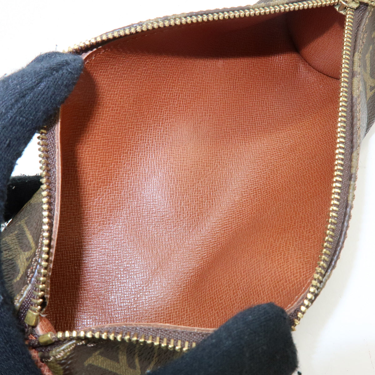 Louis Vuitton Monogram Trousse Ronde Pen Case Pouch Brown M47630