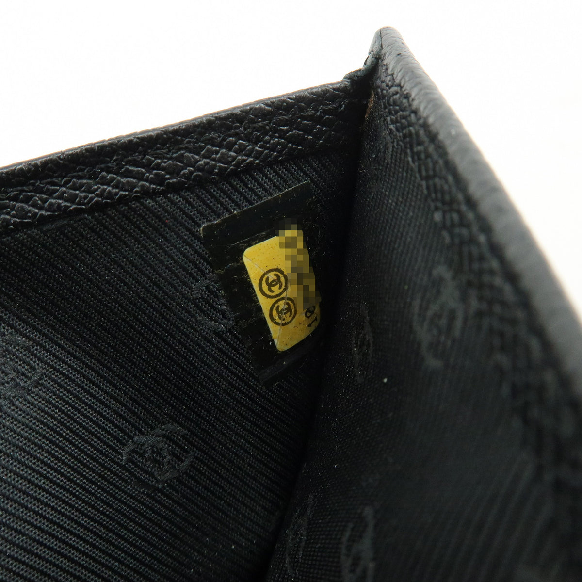 CHANEL COCO Button Calf Skin W Hook Compact Wallet Black A20902