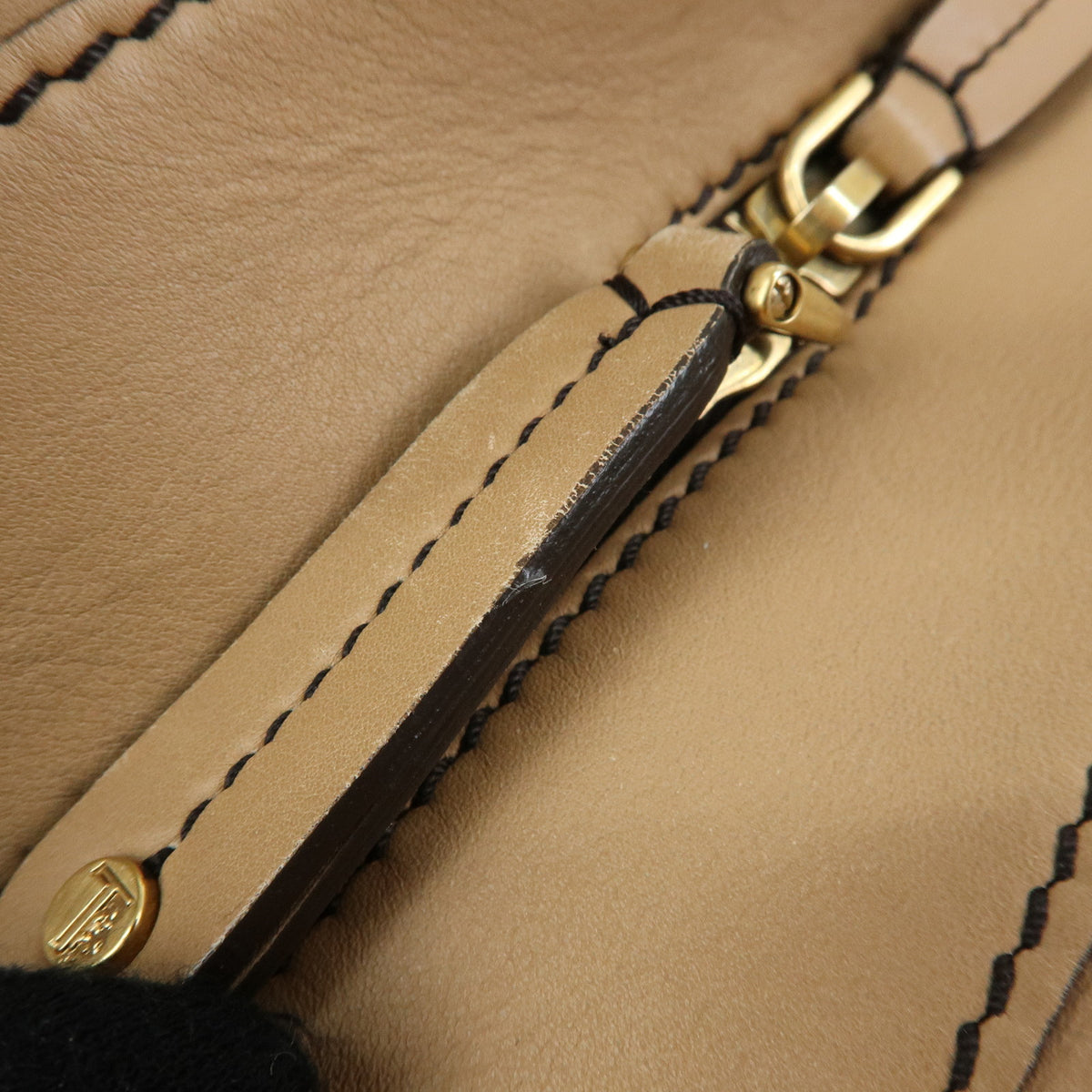 TOD'S D Styling Leather 2Way Bag Hand Bag Shoulder Bag Beige