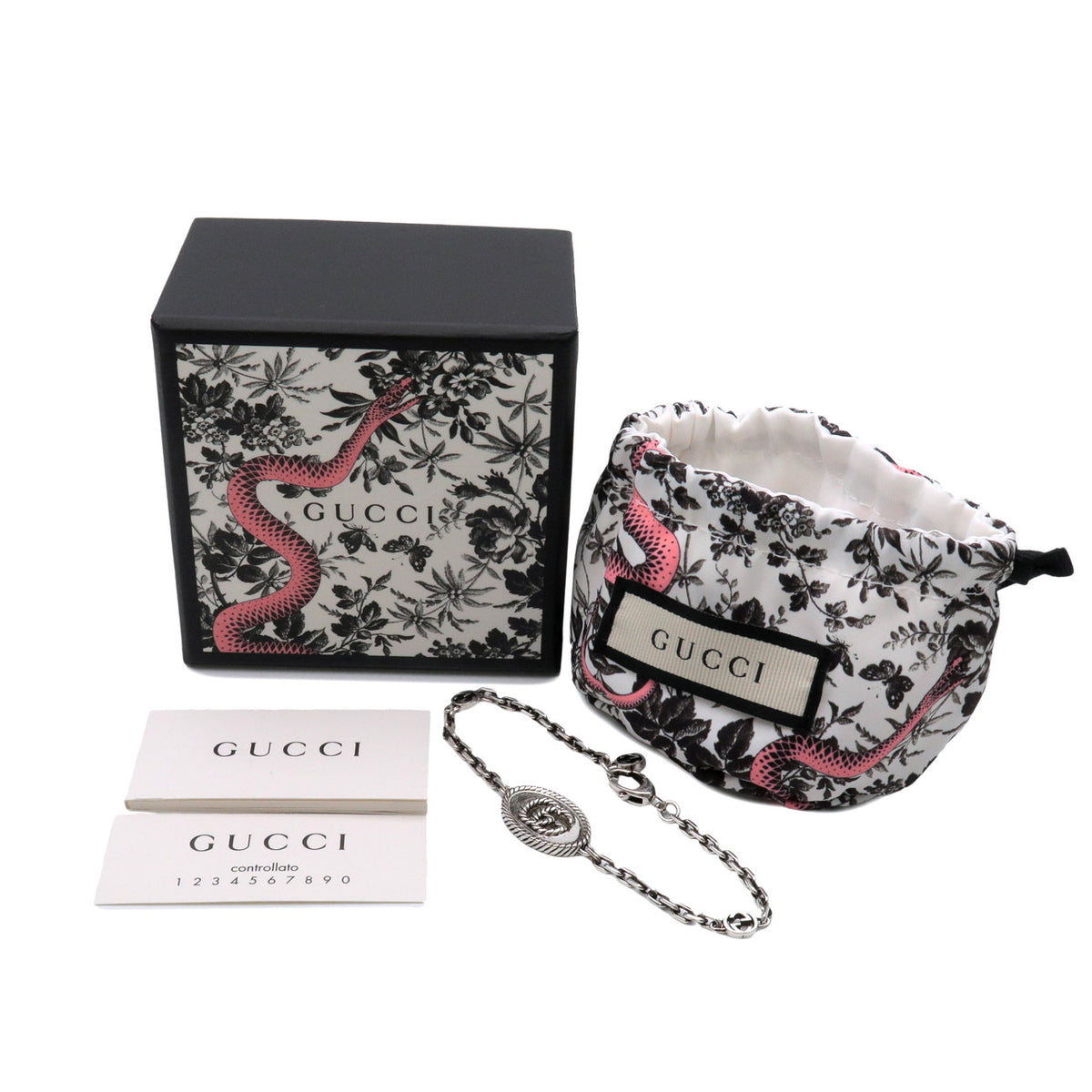 GUCCI Interlocking G Chain Bracelet #19 SV925 Silver 627749-J8400-0701