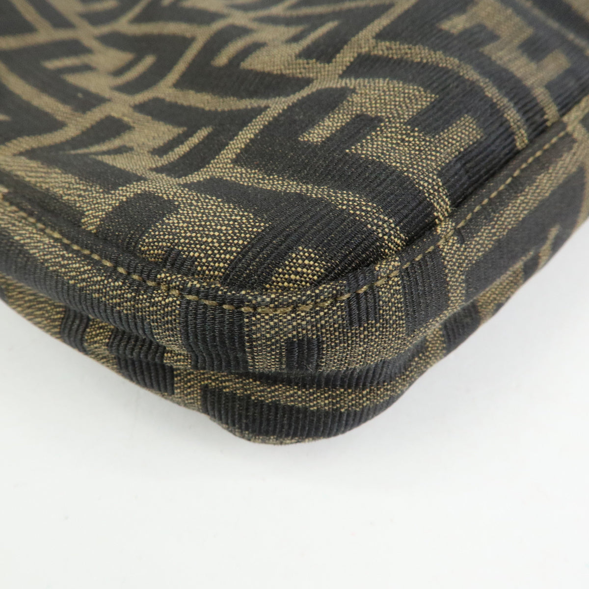 FENDI Zucca Canvas Leather Shoulder Bag Hand Bag Brown 26569