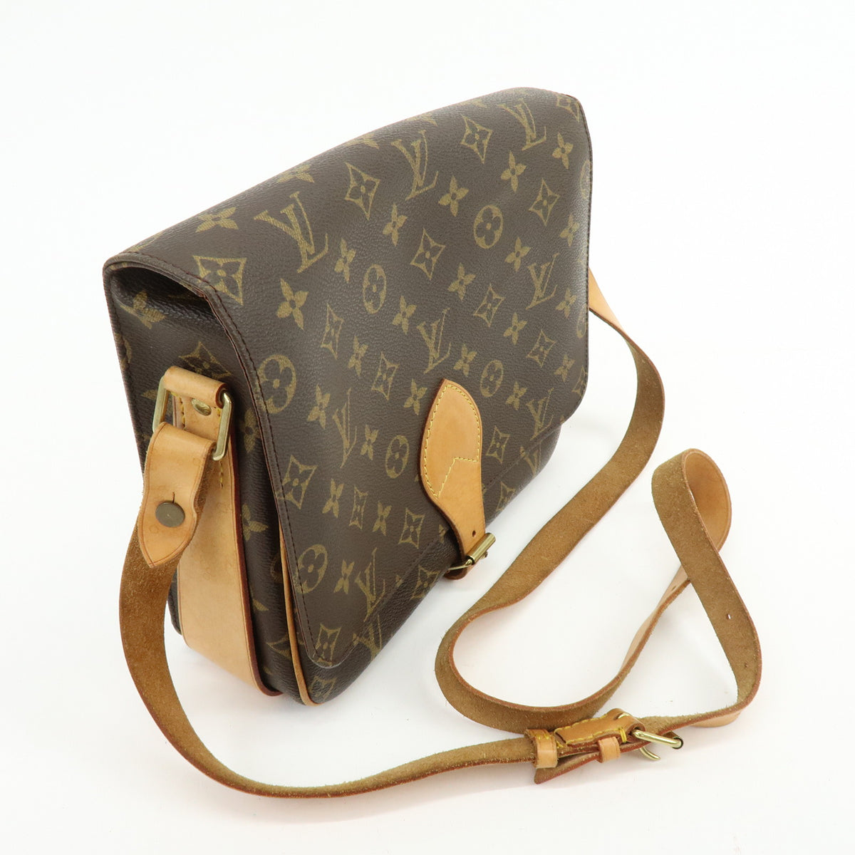 Louis Vuitton Monogram Cartouchiere GM Crossbody Bag Brown M51252